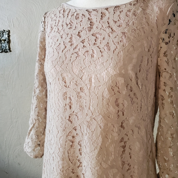 Nine West Size 6 Cream Dress 3/4 Sleeves. - Picture 2 of 13